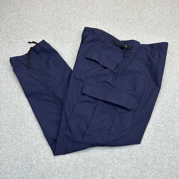 Propper Uniform BDU Trouser Men L Navy Cargo Adjustable Hem and Waist Button Fly - Picture 2 of 14